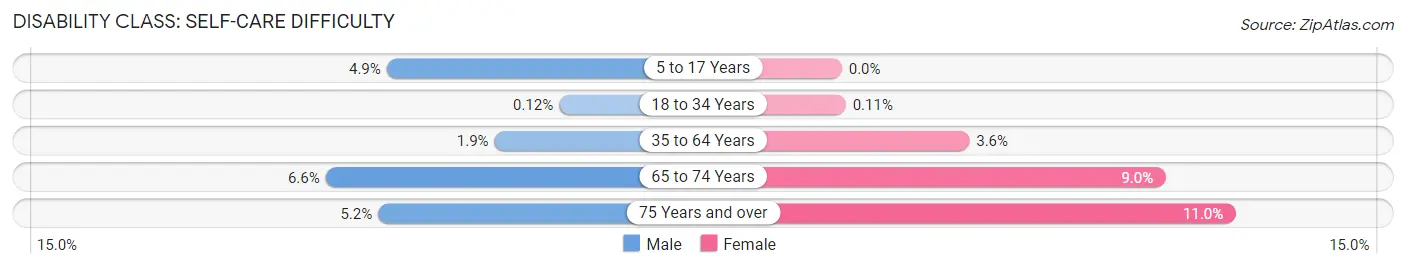 Disability in Audubon borough: <span>Self-Care Difficulty</span>