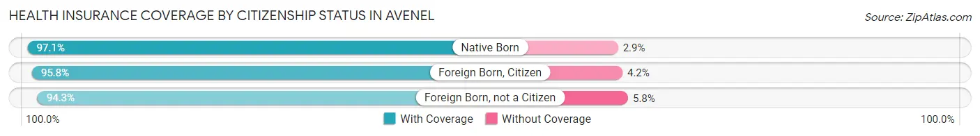 Health Insurance Coverage by Citizenship Status in Avenel
