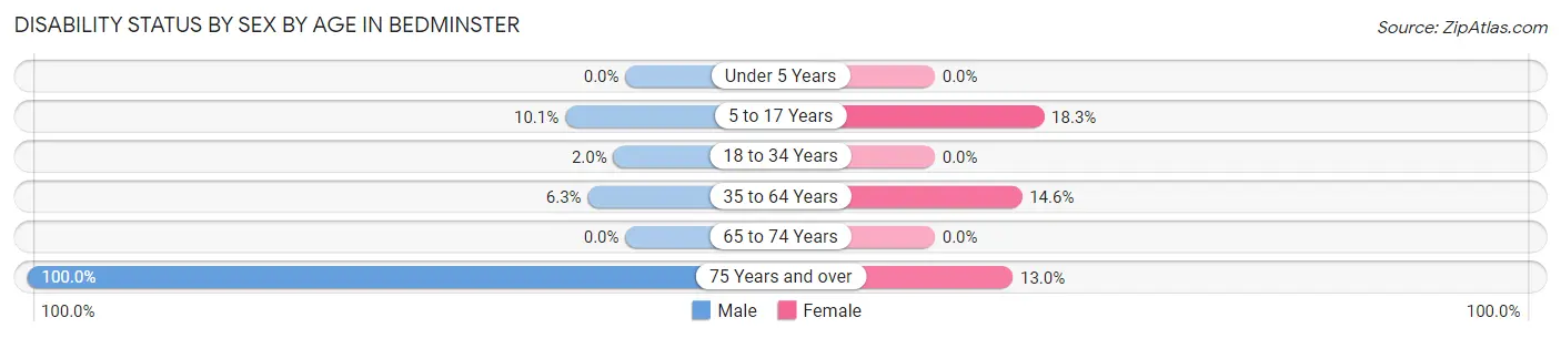 Disability Status by Sex by Age in Bedminster