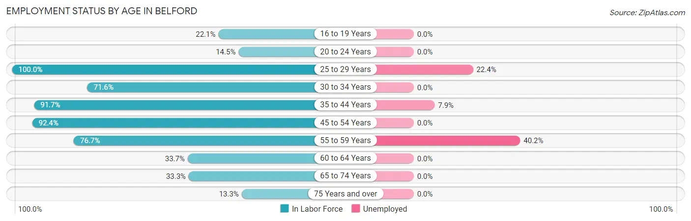 Employment Status by Age in Belford