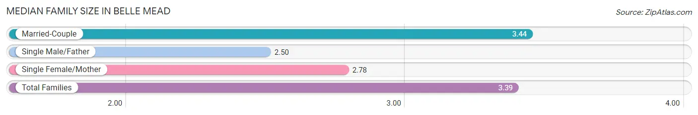 Median Family Size in Belle Mead