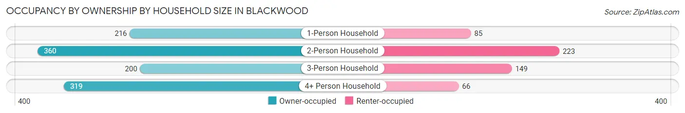 Occupancy by Ownership by Household Size in Blackwood