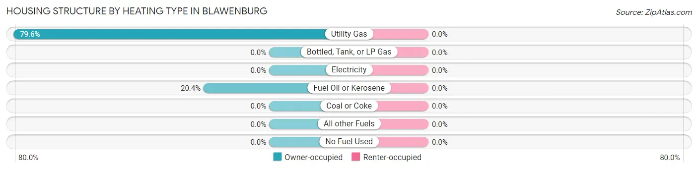 Housing Structure by Heating Type in Blawenburg