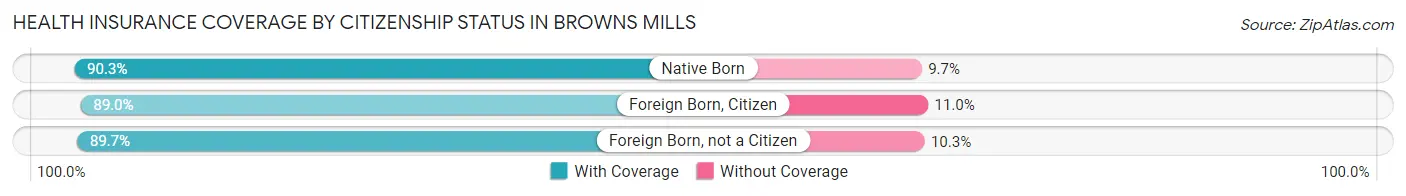 Health Insurance Coverage by Citizenship Status in Browns Mills