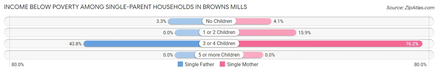 Income Below Poverty Among Single-Parent Households in Browns Mills