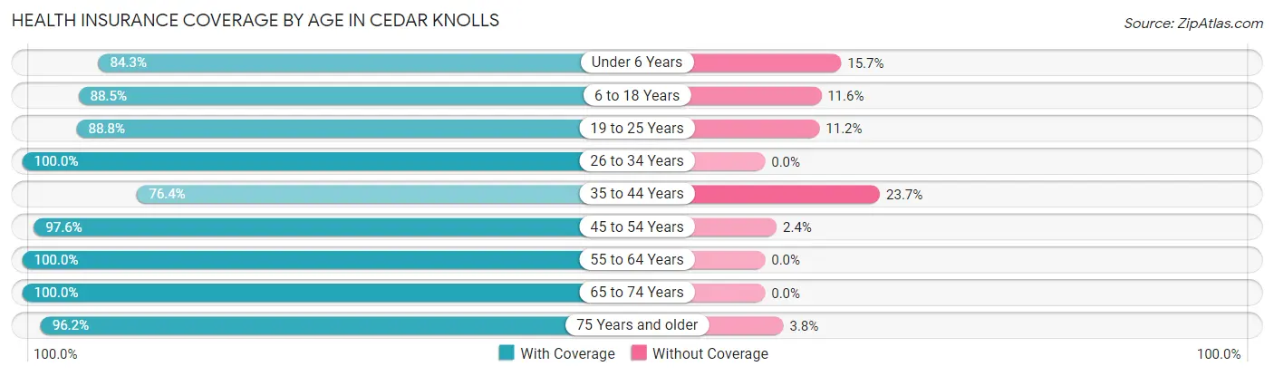 Health Insurance Coverage by Age in Cedar Knolls