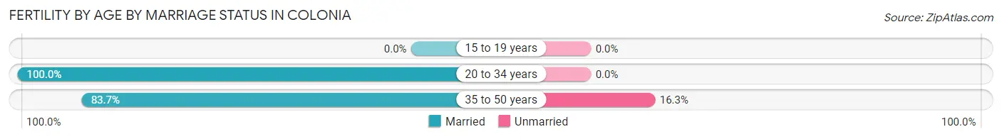 Female Fertility by Age by Marriage Status in Colonia