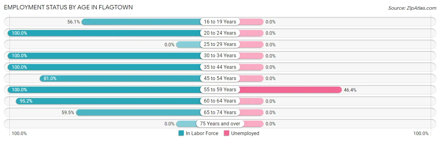 Employment Status by Age in Flagtown