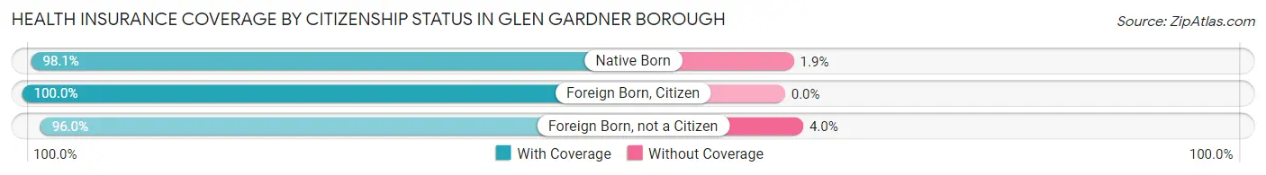 Health Insurance Coverage by Citizenship Status in Glen Gardner borough