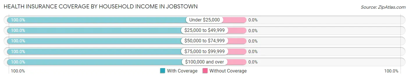 Health Insurance Coverage by Household Income in Jobstown