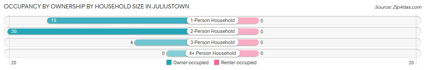 Occupancy by Ownership by Household Size in Juliustown