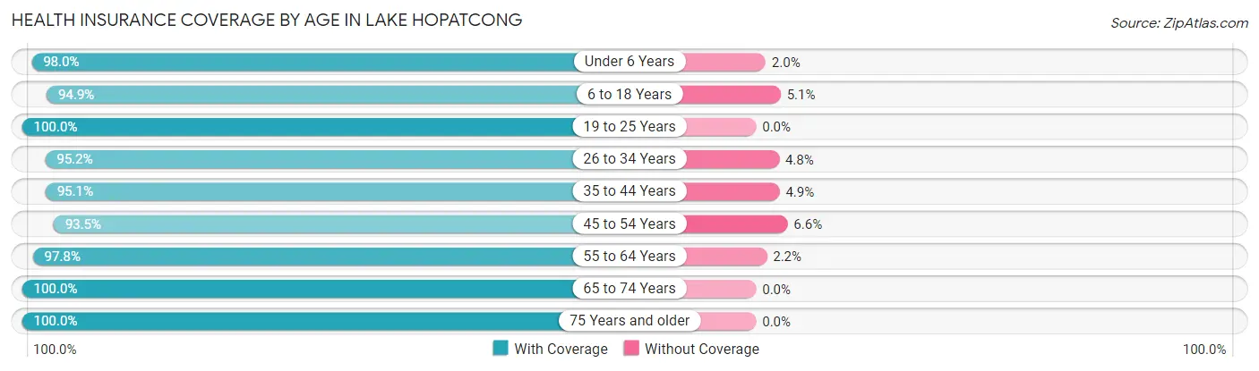 Health Insurance Coverage by Age in Lake Hopatcong