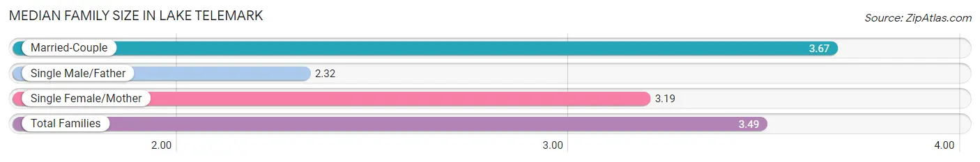 Median Family Size in Lake Telemark