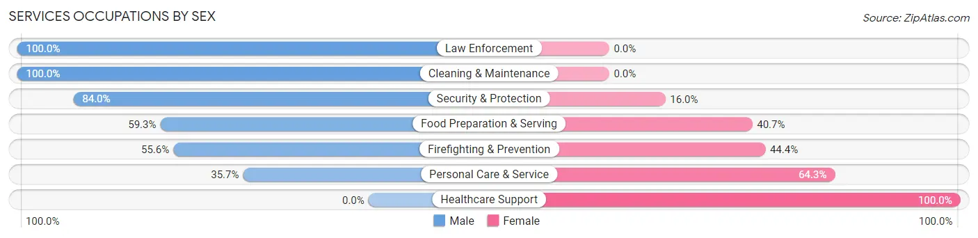 Services Occupations by Sex in Layton