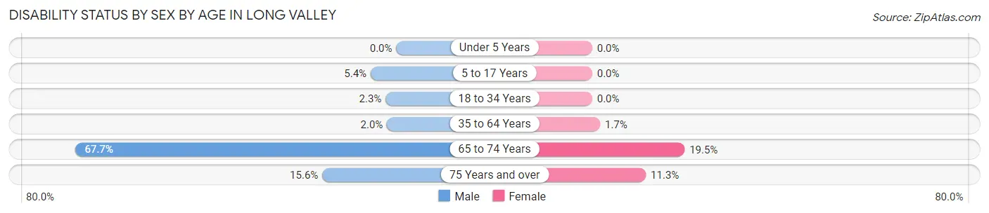 Disability Status by Sex by Age in Long Valley