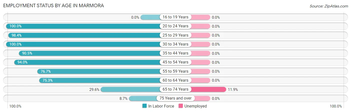Employment Status by Age in Marmora