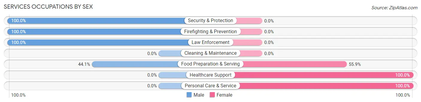 Services Occupations by Sex in Marmora