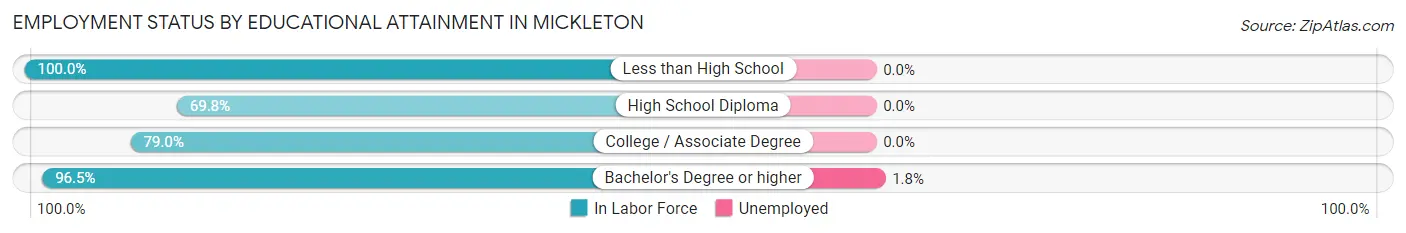 Employment Status by Educational Attainment in Mickleton