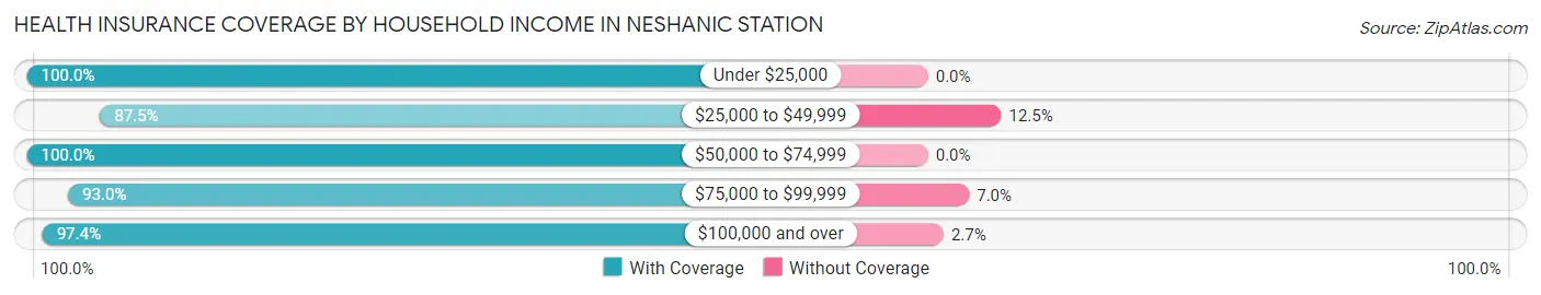 Health Insurance Coverage by Household Income in Neshanic Station