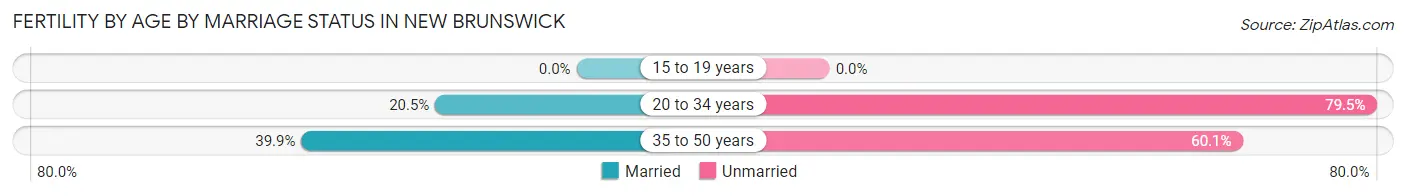 Female Fertility by Age by Marriage Status in New Brunswick