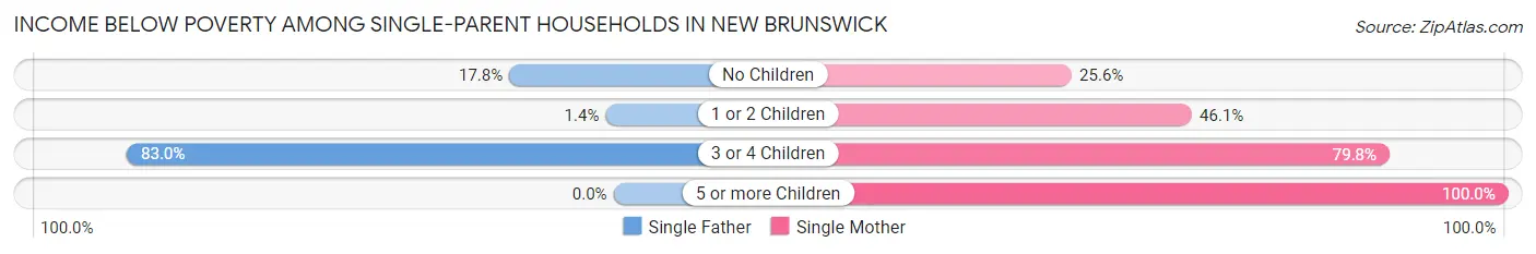 Income Below Poverty Among Single-Parent Households in New Brunswick