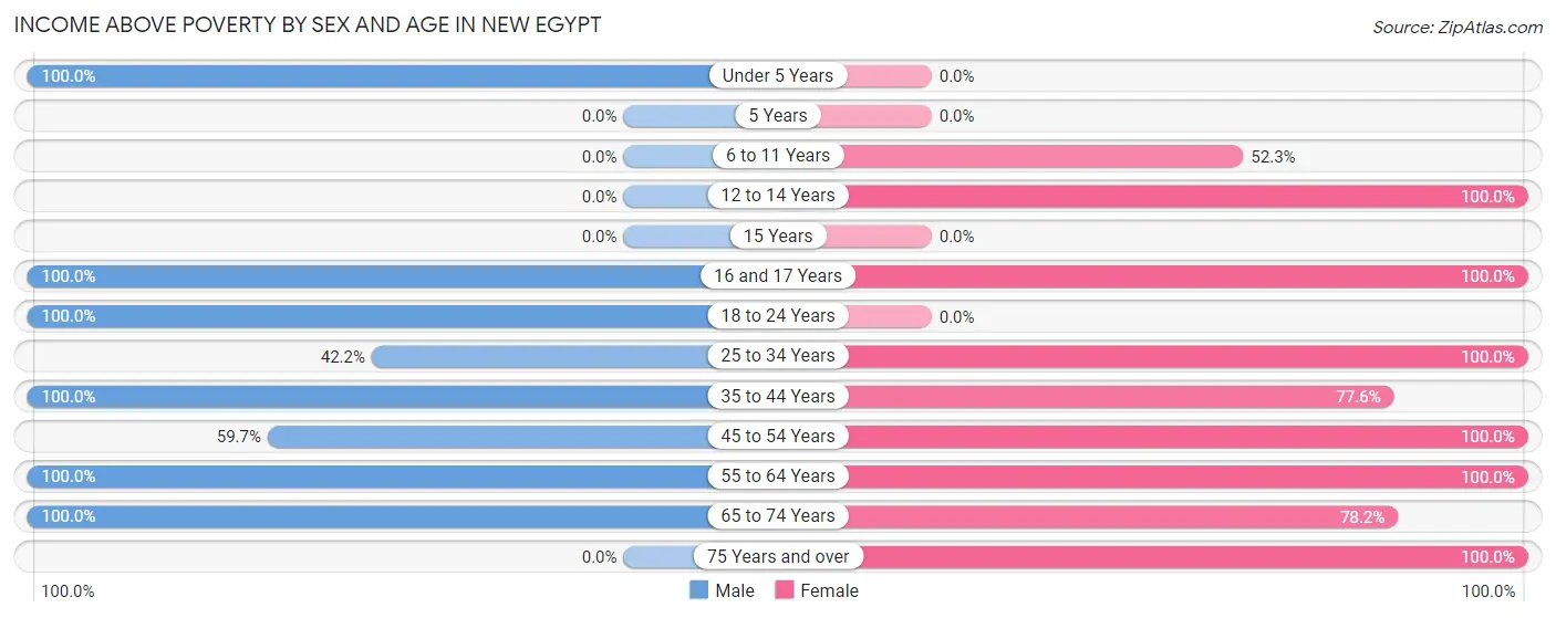 Income Above Poverty by Sex and Age in New Egypt