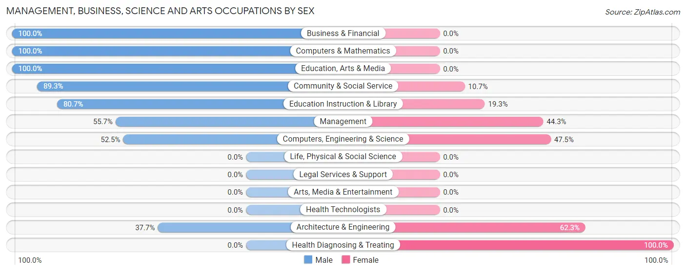 Management, Business, Science and Arts Occupations by Sex in New Egypt