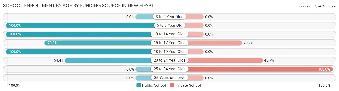 School Enrollment by Age by Funding Source in New Egypt