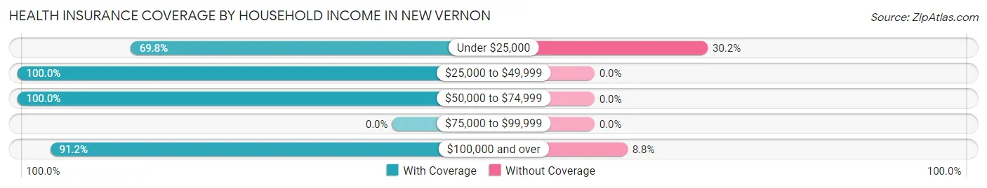 Health Insurance Coverage by Household Income in New Vernon