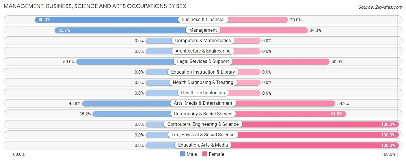 Management, Business, Science and Arts Occupations by Sex in New Vernon