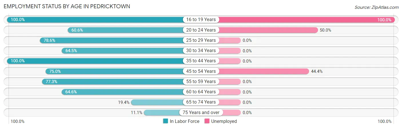 Employment Status by Age in Pedricktown