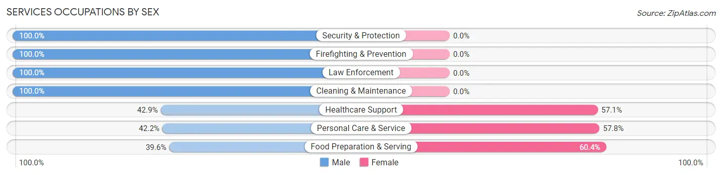 Services Occupations by Sex in Port Norris