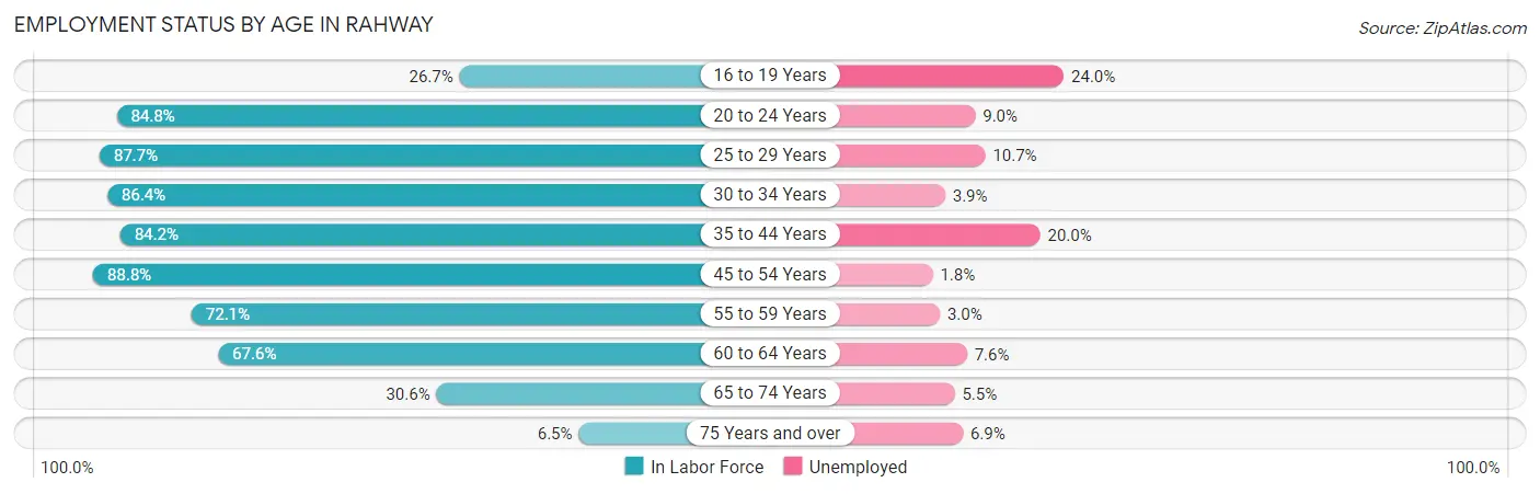 Employment Status by Age in Rahway