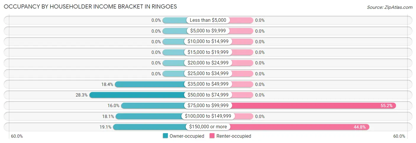 Occupancy by Householder Income Bracket in Ringoes