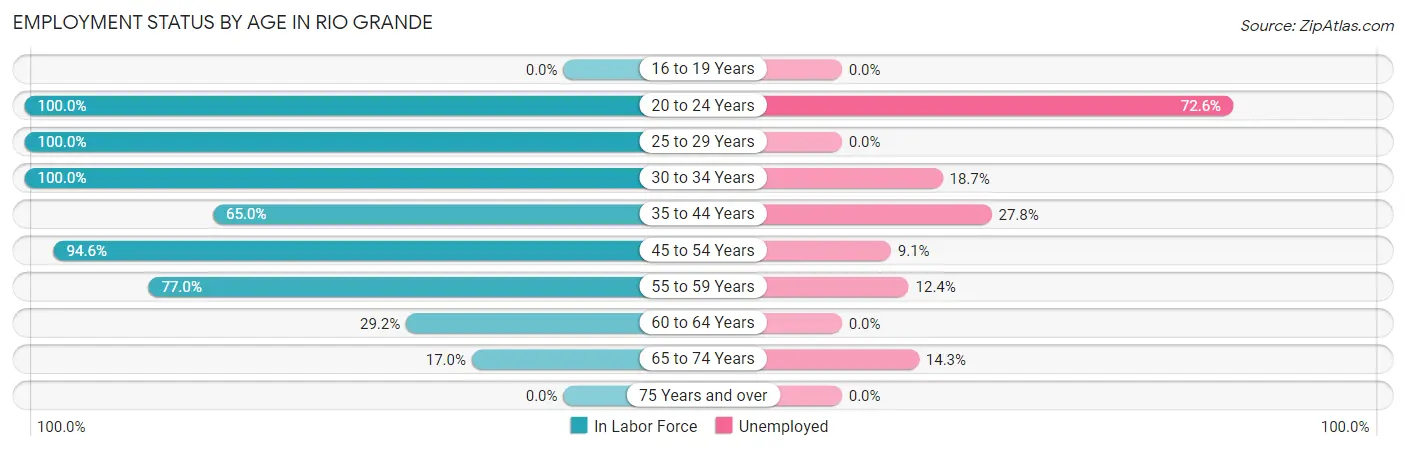 Employment Status by Age in Rio Grande