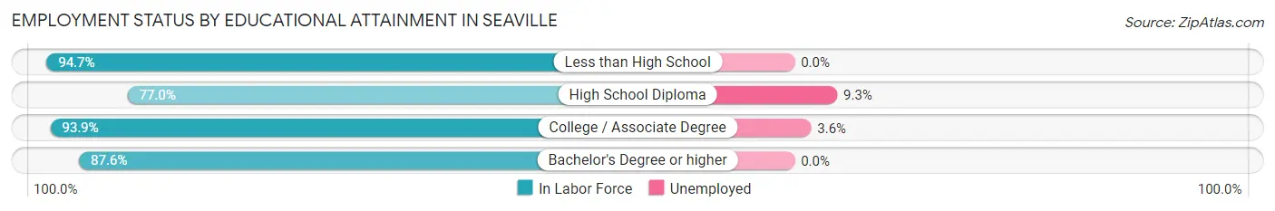 Employment Status by Educational Attainment in Seaville