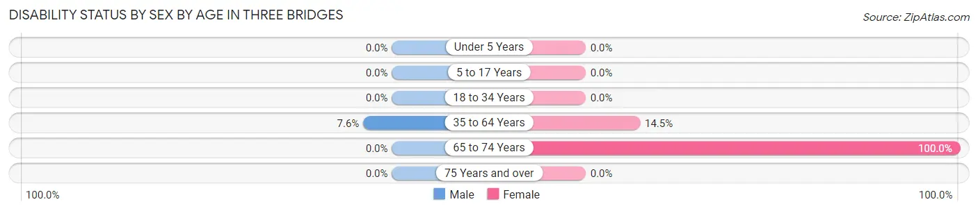 Disability Status by Sex by Age in Three Bridges