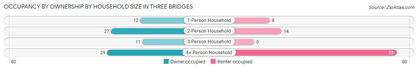 Occupancy by Ownership by Household Size in Three Bridges