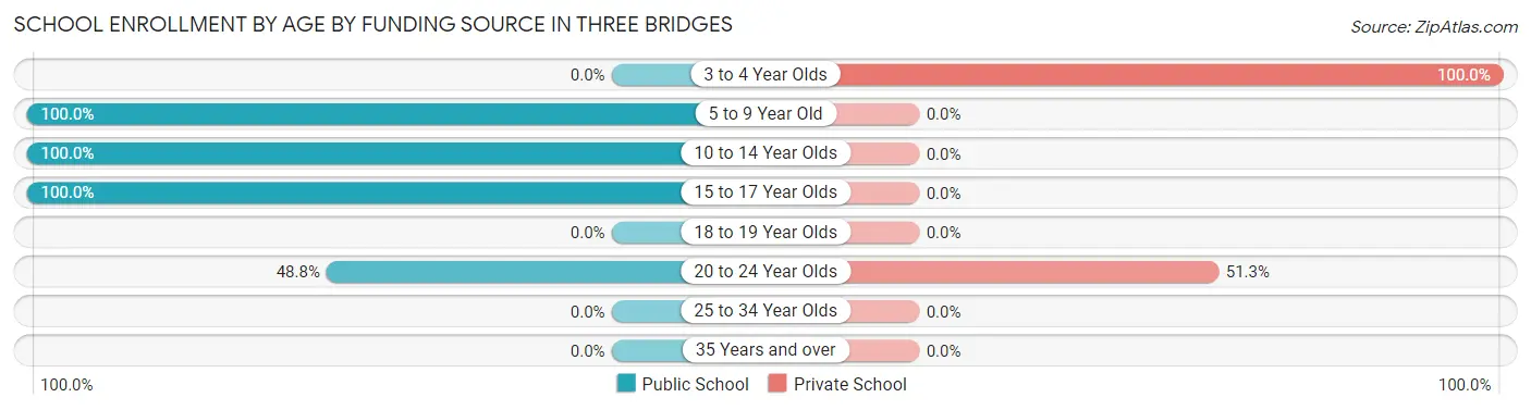 School Enrollment by Age by Funding Source in Three Bridges