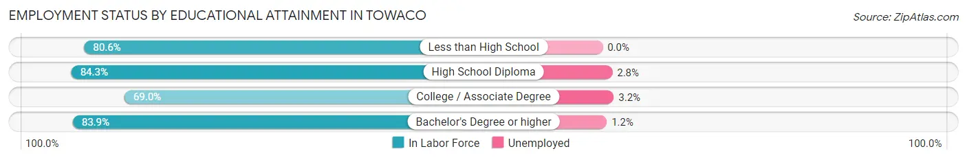 Employment Status by Educational Attainment in Towaco