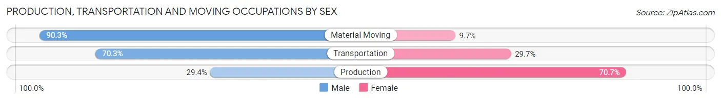 Production, Transportation and Moving Occupations by Sex in Union Beach borough