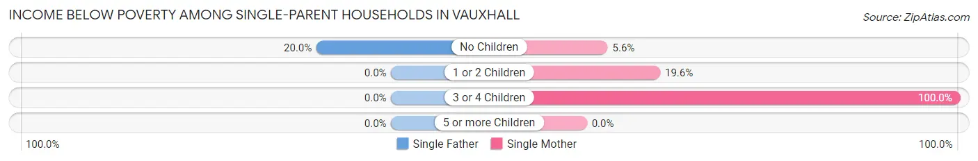 Income Below Poverty Among Single-Parent Households in Vauxhall