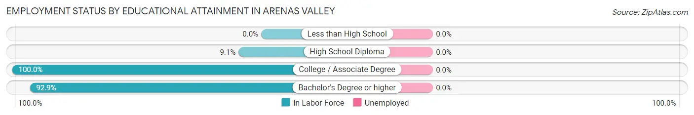 Employment Status by Educational Attainment in Arenas Valley