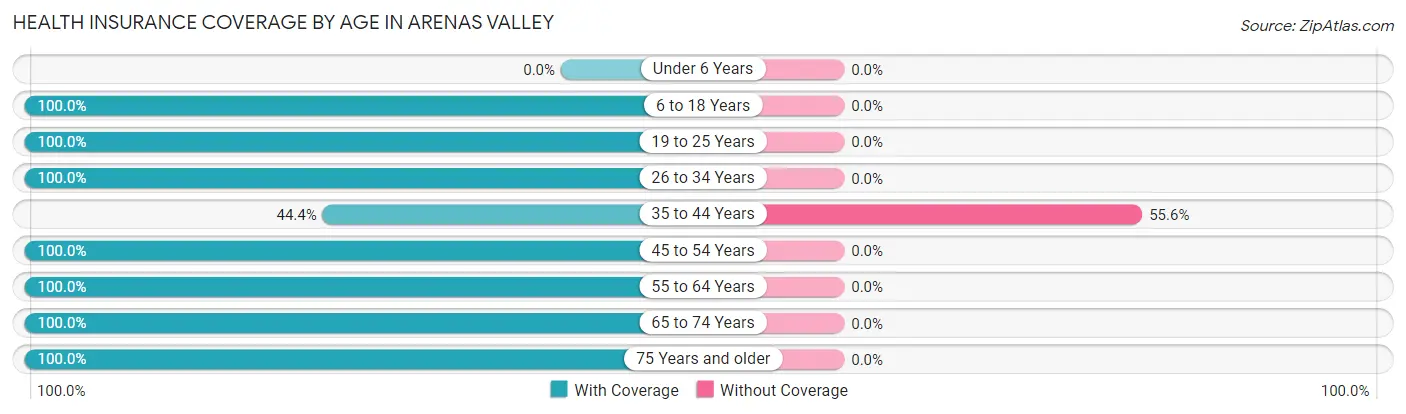Health Insurance Coverage by Age in Arenas Valley