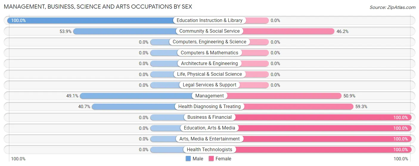 Management, Business, Science and Arts Occupations by Sex in Capitan