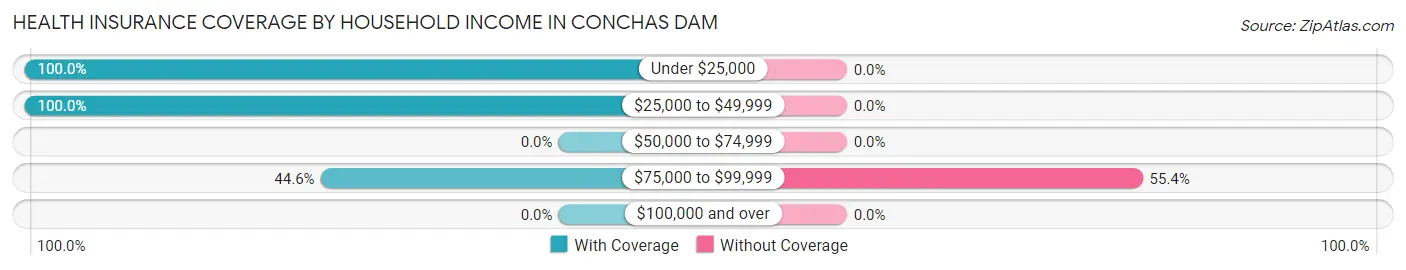 Health Insurance Coverage by Household Income in Conchas Dam