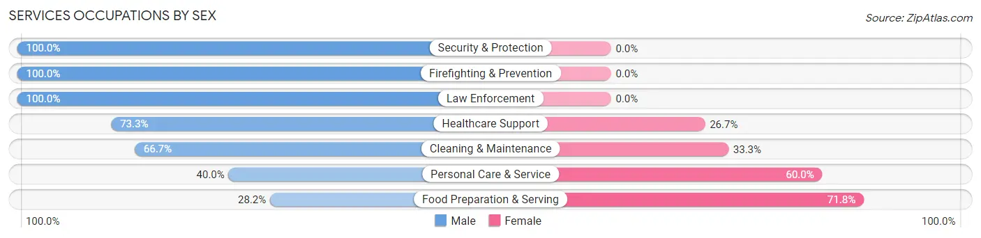 Services Occupations by Sex in Edgewood