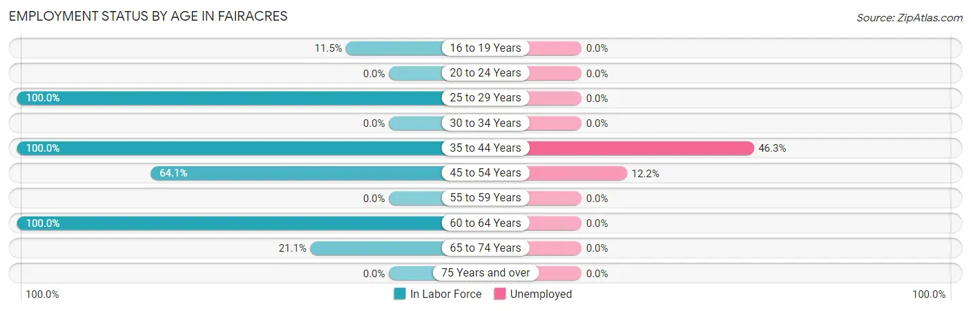 Employment Status by Age in Fairacres