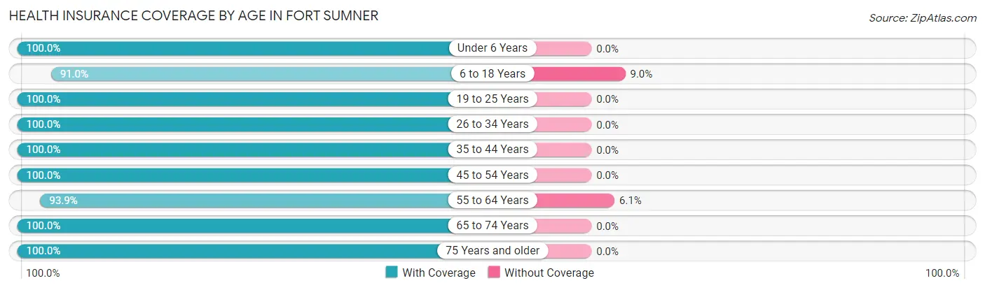Health Insurance Coverage by Age in Fort Sumner