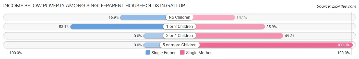 Income Below Poverty Among Single-Parent Households in Gallup
